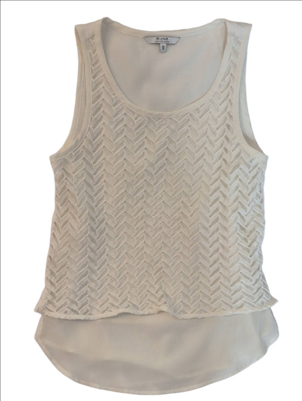 Alfred Sung Cream Lace Chiffon Camisole